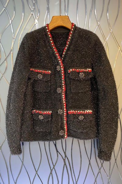 color matching multi-pocket plush knitted cardigan womens clothes autumn european and american new baggy coat 9dd, Black
color matching multi-pocket plush knitted cardigan womens clothes autumn european and american new baggy coat 9dd, Black