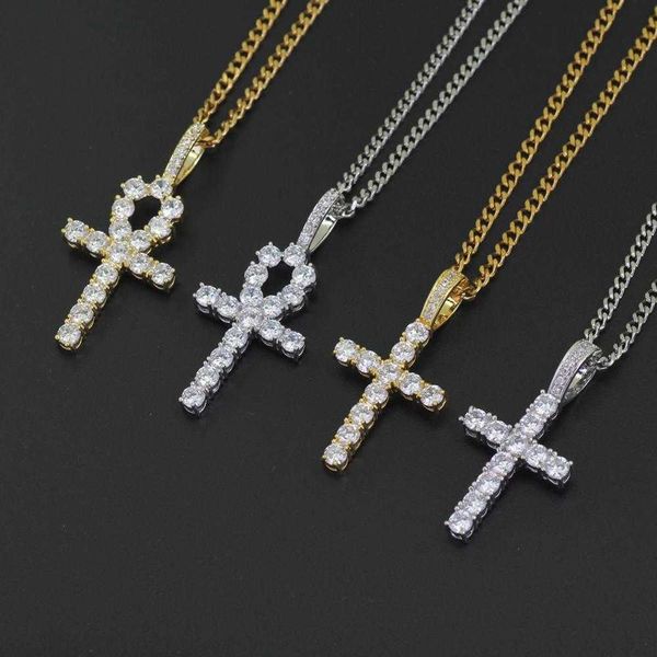 hip hop cross pendant brass setting stones necklace jewelry for men and women, Silver
hip hop cross pendant brass setting stones necklace jewelry for men and women, Silver