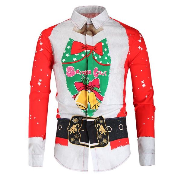 men's casual fashion personality harajuku christmas printed year long sleeve shirt and women's holiday shirts, White;black
men's casual fashion personality harajuku christmas printed year long sleeve shirt and women's holiday shirts, White;black
