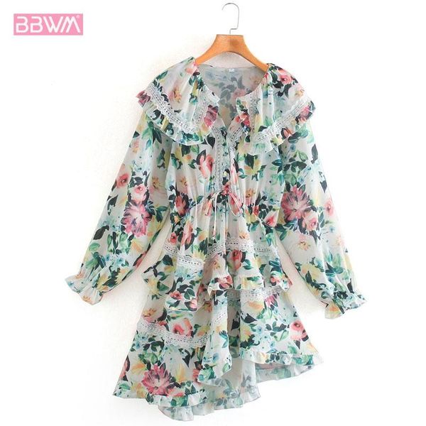 vintage floral print lapel long sleeve women's asymmetric dress sweet lace edge fashion chic female dresses casual, Black;gray
vintage floral print lapel long sleeve women's asymmetric dress sweet lace edge fashion chic female dresses casual, Black;gray