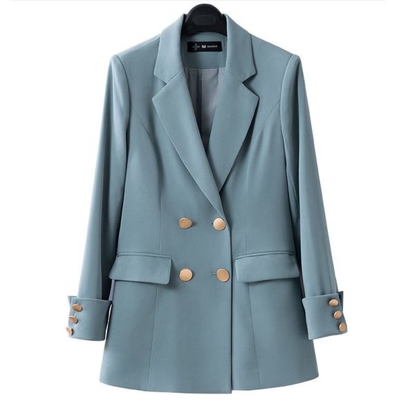 temperament korean style casual women elegant long sleeve double breasted blazer suits solid office ladies formal 211006, White;black
temperament korean style casual women elegant long sleeve double breasted blazer suits solid office ladies formal 211006, White;black