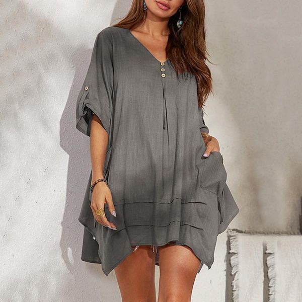 women's blouses & shirts fashion blouse summer printed vsleeve cotton and linencasual loose dress women beach style clothes, White
women's blouses & shirts fashion blouse summer printed vsleeve cotton and linencasual loose dress women beach style clothes, White