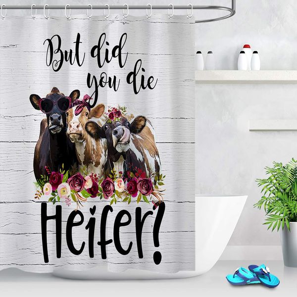 farm animal cow shower curtain decor, funny words cute animals cow cattle and floral on rustic wood shower curtainspolyester
farm animal cow shower curtain decor, funny words cute animals cow cattle and floral on rustic wood shower curtainspolyester