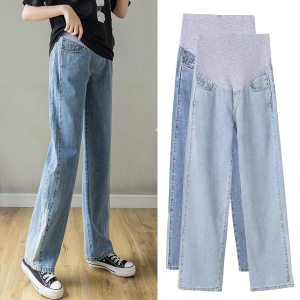 maternity bottoms 8946# 2021 autumn denim full long jeans wide leg loose elastic waist belly pants clothes for pregnant women pregnancy, White
maternity bottoms 8946# 2021 autumn denim full long jeans wide leg loose elastic waist belly pants clothes for pregnant women pregnancy, White