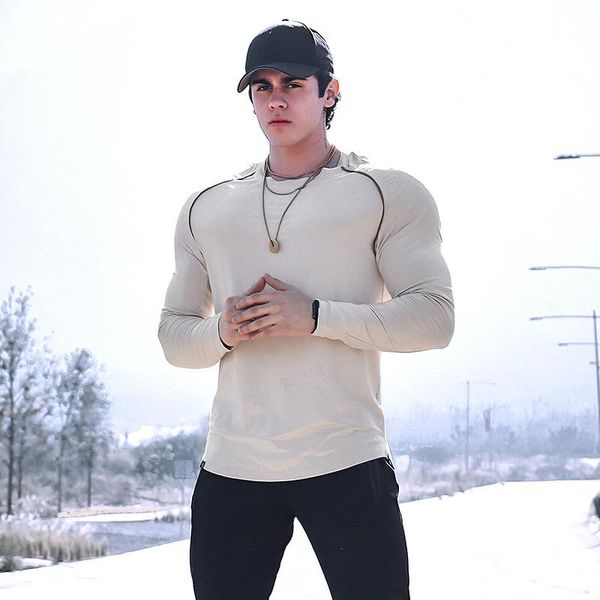 men's t-shirts 2021 autumn long sleeve men o-neck cotton t-shirt bodybuilding workout skinny t shirt male gym fitness tee, White;black
men's t-shirts 2021 autumn long sleeve men o-neck cotton t-shirt bodybuilding workout skinny t shirt male gym fitness tee, White;black