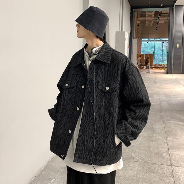 dark zebra-print jean jacket for spring men's 2021 denim japanese casual hipster loose jackets, Black;brown
dark zebra-print jean jacket for spring men's 2021 denim japanese casual hipster loose jackets, Black;brown