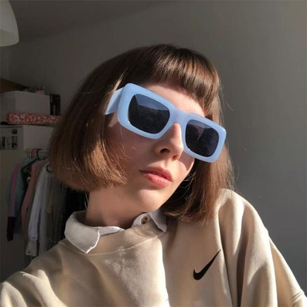 sunglasses chunky blue for women 2021 brand designer uv protection oversized square summer men shades oculos, White;black
sunglasses chunky blue for women 2021 brand designer uv protection oversized square summer men shades oculos, White;black