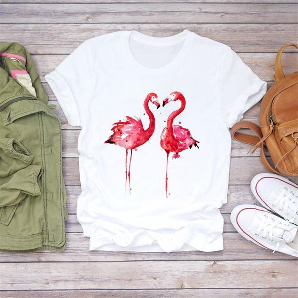cute cartoon watercolor fashion flamingo womens t shirts beach summer graphic female tee, White
cute cartoon watercolor fashion flamingo womens t shirts beach summer graphic female tee, White