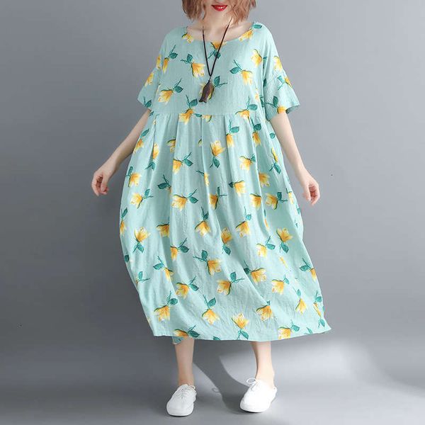 summer casual fat dresses mm literary style large size loose foam cotton dress, Black;gray
summer casual fat dresses mm literary style large size loose foam cotton dress, Black;gray