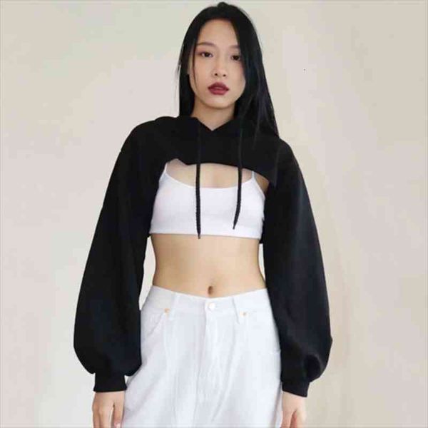 women curved cut front super crop hoodie drop shoulder crop hooded sweatshirt, Black
women curved cut front super crop hoodie drop shoulder crop hooded sweatshirt, Black