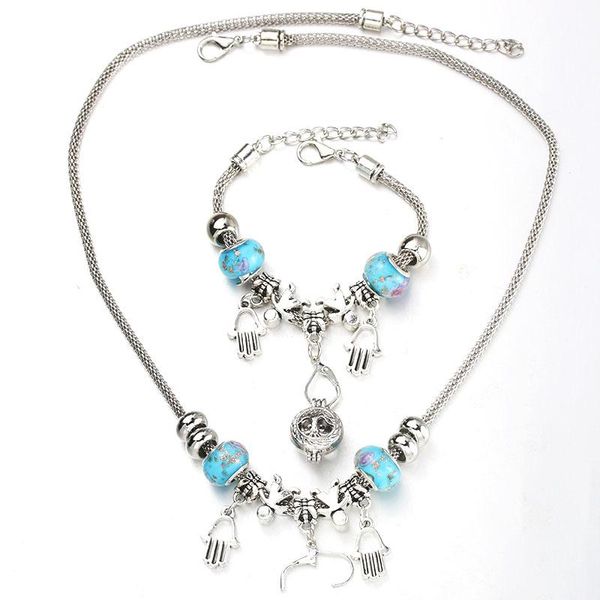 earrings & necklace hand of fatima bracelet set lobster clasp bead hollow chain beaded with hook diy pendant jewelry, Silver
earrings & necklace hand of fatima bracelet set lobster clasp bead hollow chain beaded with hook diy pendant jewelry, Silver