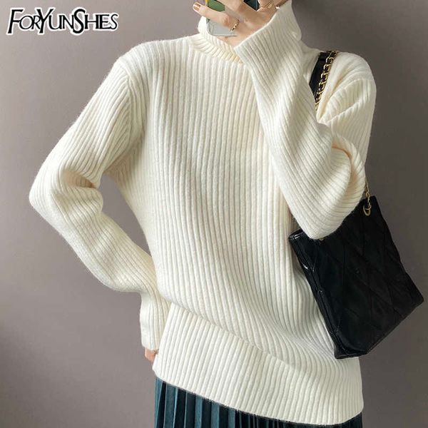 foryunshes women slim sweater ladies knitted turtleneck stripe solid thick basic pullovers winter korean style fashion 210709, White;black
foryunshes women slim sweater ladies knitted turtleneck stripe solid thick basic pullovers winter korean style fashion 210709, White;black