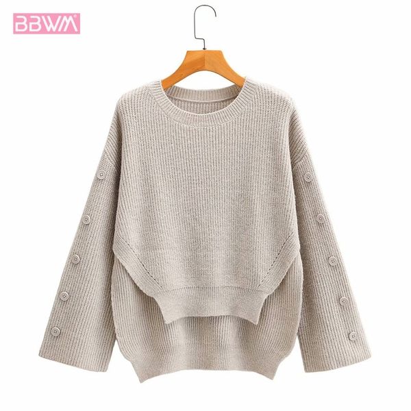 harajuku korean round neck pullover long sleeve loose irregular women's sweater fashion personality chic female sweater 210507, White
harajuku korean round neck pullover long sleeve loose irregular women's sweater fashion personality chic female sweater 210507, White