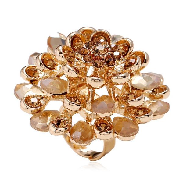 cluster rings luxury bohemian gold metal crystal statement jewelry for women bridal big flower adjustable finger ring year gift, Golden;silver
cluster rings luxury bohemian gold metal crystal statement jewelry for women bridal big flower adjustable finger ring year gift, Golden;silver