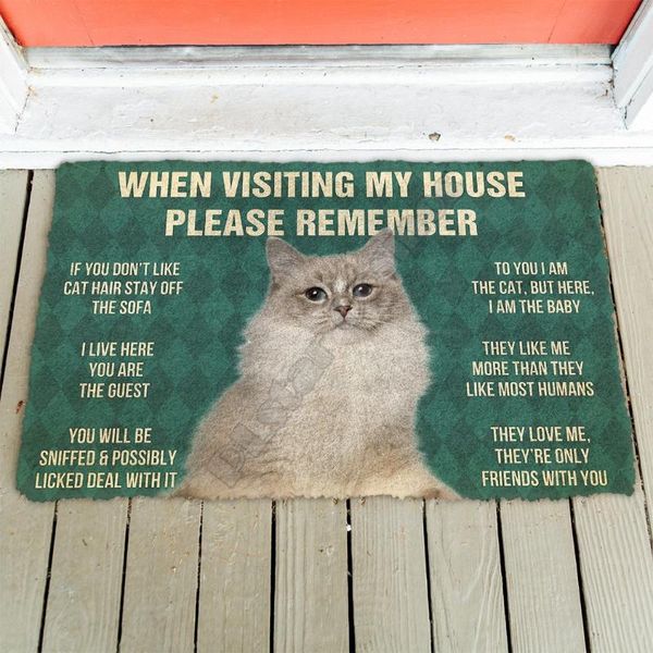 please remember ragdoll cat house rules doormat non slip door floor mats decor porch carpets
please remember ragdoll cat house rules doormat non slip door floor mats decor porch carpets