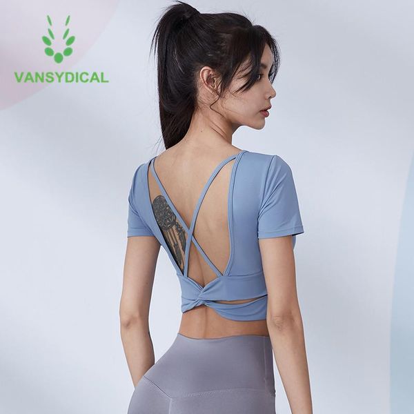 vansydical gym yoga shirts short sleeve with chest padded women backless fitness workout running sports wear cropped outfit
vansydical gym yoga shirts short sleeve with chest padded women backless fitness workout running sports wear cropped outfit