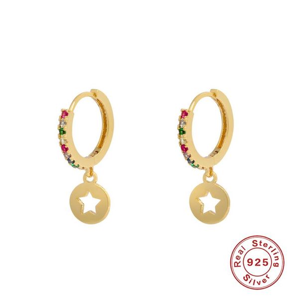hoop & huggie 925 sterling silver japanese micro inlaid crystal five-pointed star plating 18k gold earrings women small cute banquet jewelry, Golden;silver
hoop & huggie 925 sterling silver japanese micro inlaid crystal five-pointed star plating 18k gold earrings women small cute banquet jewelry, Golden;silver