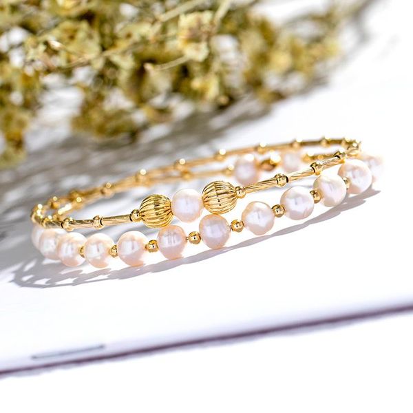 beaded, strands danshui pearl bracelet elastic niche design handmade copper plated gold multilayer open for mother's gift, Black
beaded, strands danshui pearl bracelet elastic niche design handmade copper plated gold multilayer open for mother's gift, Black
