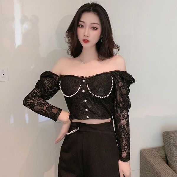 women's blouses & shirts autumn french women lace square collar chic crop slim splicing beading buttons long sleeve chiffon shirt, White
women's blouses & shirts autumn french women lace square collar chic crop slim splicing beading buttons long sleeve chiffon shirt, White