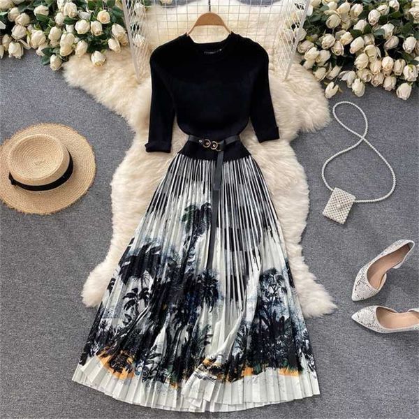 women summer sweater knitted patchwork pleated dresses vintage floral print short sleeve office work midi dress vestidos n77048 211109, Black;gray
women summer sweater knitted patchwork pleated dresses vintage floral print short sleeve office work midi dress vestidos n77048 211109, Black;gray