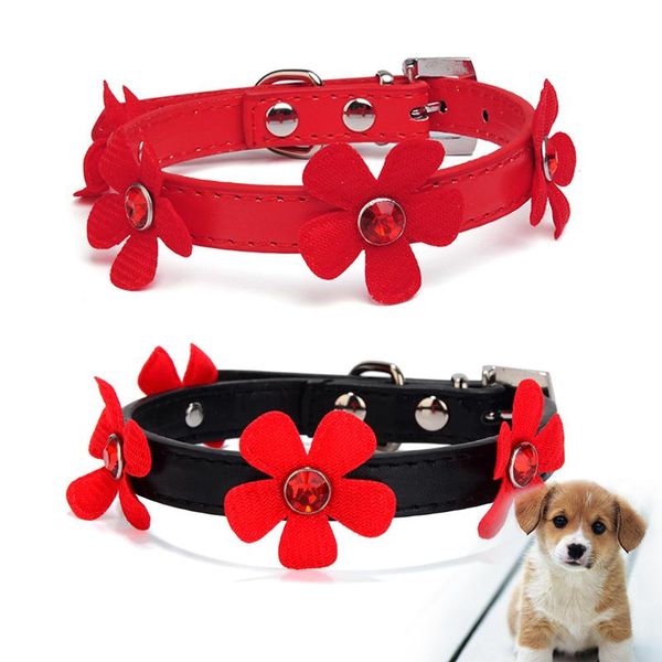 dog collars & leashes pu leather puppy colorful flower decoration collar cat neck strap for small necklace pet accessories 4 colors xs-l
dog collars & leashes pu leather puppy colorful flower decoration collar cat neck strap for small necklace pet accessories 4 colors xs-l