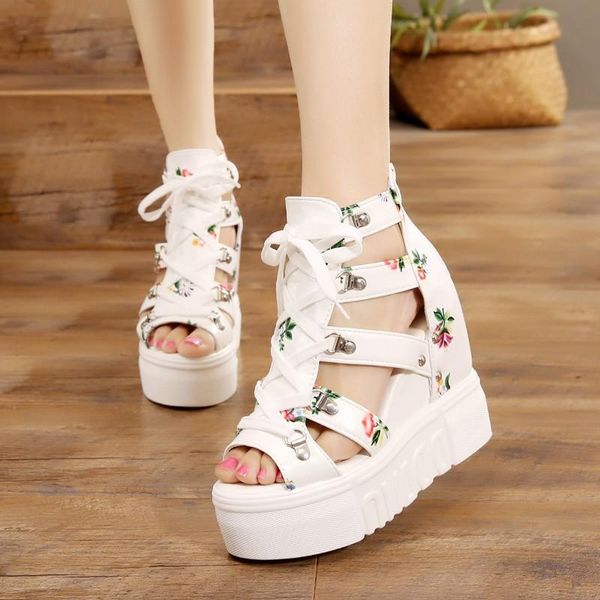 dress shoes fashion women sandals summer wedge open toe fish head platform high heels lace up, Black
dress shoes fashion women sandals summer wedge open toe fish head platform high heels lace up, Black