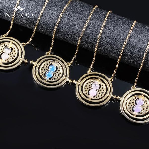 pendant necklaces retro hourglass ladies necklace fashion rotatable male personality temperament female jewelry wedding gift, Silver