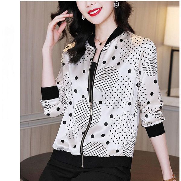 women spring summer elegant jacket lady chic o-neck print long sleeve zipper baseball female causal loose l90 women's jackets, Black;brown
women spring summer elegant jacket lady chic o-neck print long sleeve zipper baseball female causal loose l90 women's jackets, Black;brown