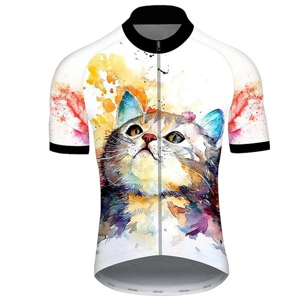 2021 men's short sleeve cycling jersey summer spandex polyester black+white cat animal, Black;red
2021 men's short sleeve cycling jersey summer spandex polyester black+white cat animal, Black;red