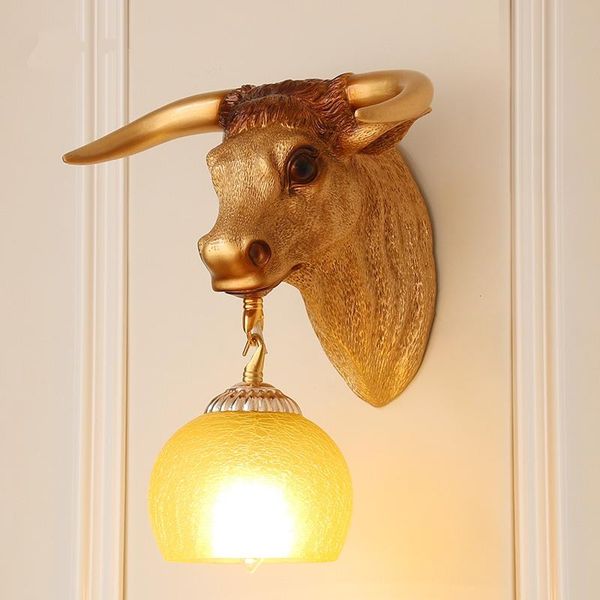 nordic resin cow's head wall lamp stained glass e27 living room decorated with spanish bullfighting vintage bedroom headlights
nordic resin cow's head wall lamp stained glass e27 living room decorated with spanish bullfighting vintage bedroom headlights