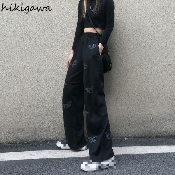 women's pants & capris hikigawa wide-leg woman casual straight trousers women spring korean harajuku streetwear butterfly print thin sw, Black;white
women's pants & capris hikigawa wide-leg woman casual straight trousers women spring korean harajuku streetwear butterfly print thin sw, Black;white
