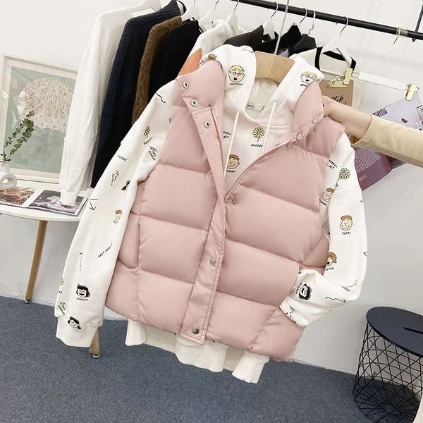 vests down 2021 autumn winter short cotton vt waistcoat loose coat women, Black;white
vests down 2021 autumn winter short cotton vt waistcoat loose coat women, Black;white