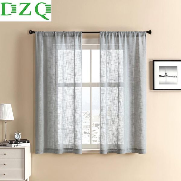 flax textured short sheer curtains for living room bedroom kitchen window treatment small panels home decor drapes curtain &
