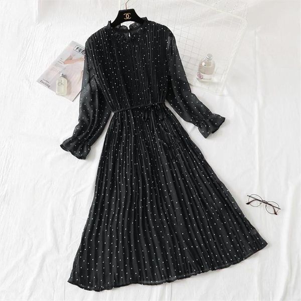 long sleeve button down front womens dresses asymmetrical korean split pleated, Black;gray
long sleeve button down front womens dresses asymmetrical korean split pleated, Black;gray