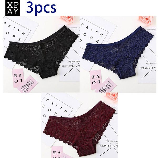women's panties xpay 3 pcs t underwear woman lace thong briefs lingerie t-back female low waist p, Black;pink
women's panties xpay 3 pcs t underwear woman lace thong briefs lingerie t-back female low waist p, Black;pink