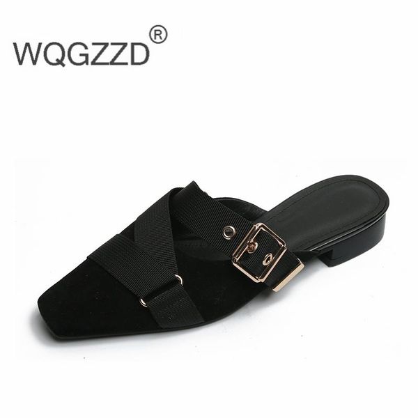 slippers 2021 summer shoes women's kid suede buckle fashion outside sandalias mujer, Black
slippers 2021 summer shoes women's kid suede buckle fashion outside sandalias mujer, Black