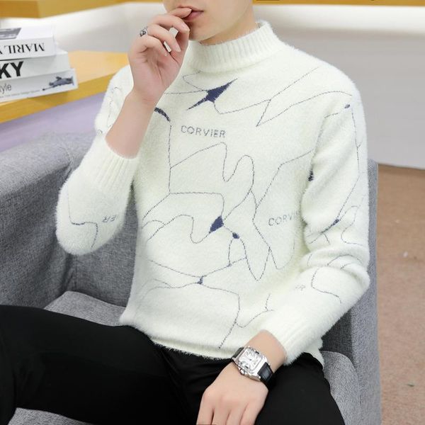 men's sweaters winter men casual trendy slim mens o-neck long sleeve imitation mink velvet pullovers clothing, White;black
men's sweaters winter men casual trendy slim mens o-neck long sleeve imitation mink velvet pullovers clothing, White;black
