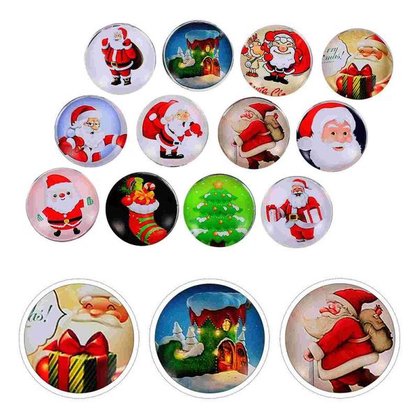 fridge magnets 12 pcs christmas glass patches household stickers refrigerator