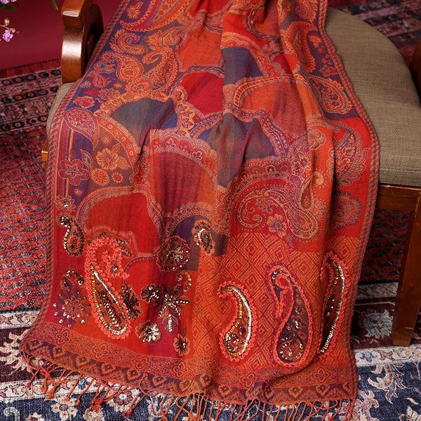 scarves india nepal ethnic style wool scarf shawl beaded cashew flower dual-use female tibet qinghai travel to keep warm, Blue;gray
scarves india nepal ethnic style wool scarf shawl beaded cashew flower dual-use female tibet qinghai travel to keep warm, Blue;gray