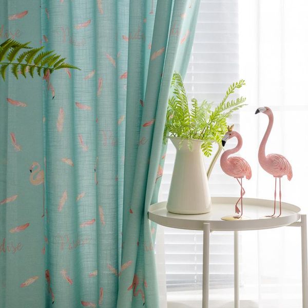 small fresh mint green nordic style flamingo cotton and linen semi blackout curtains children's room living bedroom curtain & drapes
small fresh mint green nordic style flamingo cotton and linen semi blackout curtains children's room living bedroom curtain & drapes