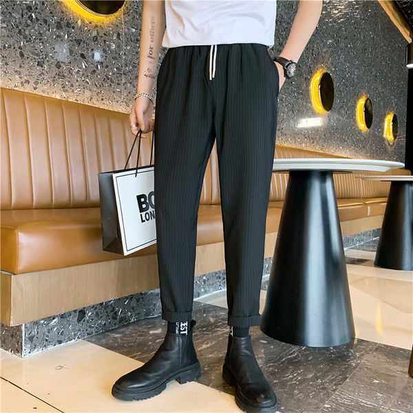striped suits pants men korean loose business dress pants male streetwear casual office social pants elastic waist trousers 210527, White;black
striped suits pants men korean loose business dress pants male streetwear casual office social pants elastic waist trousers 210527, White;black