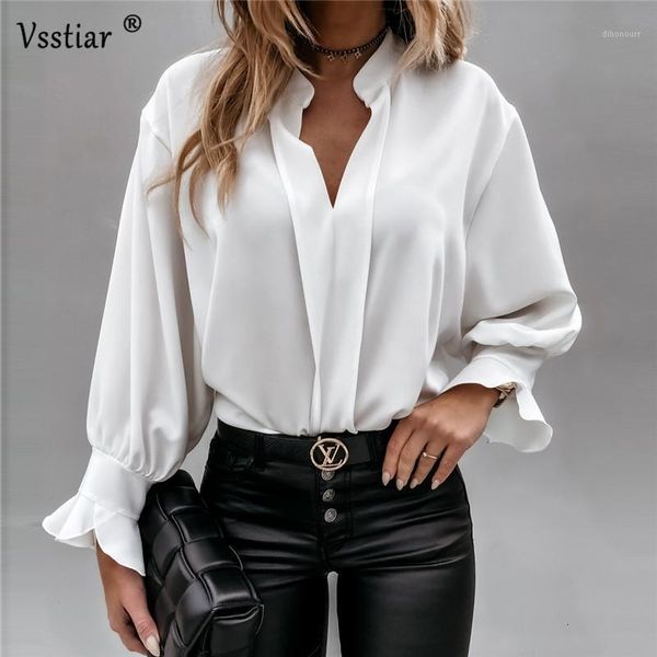 women's blouses & elegant woman casual ruffles blouse autumn winter long sleeve ladies shirts v neck solid women plus size white1 y2p7, White
women's blouses & elegant woman casual ruffles blouse autumn winter long sleeve ladies shirts v neck solid women plus size white1 y2p7, White