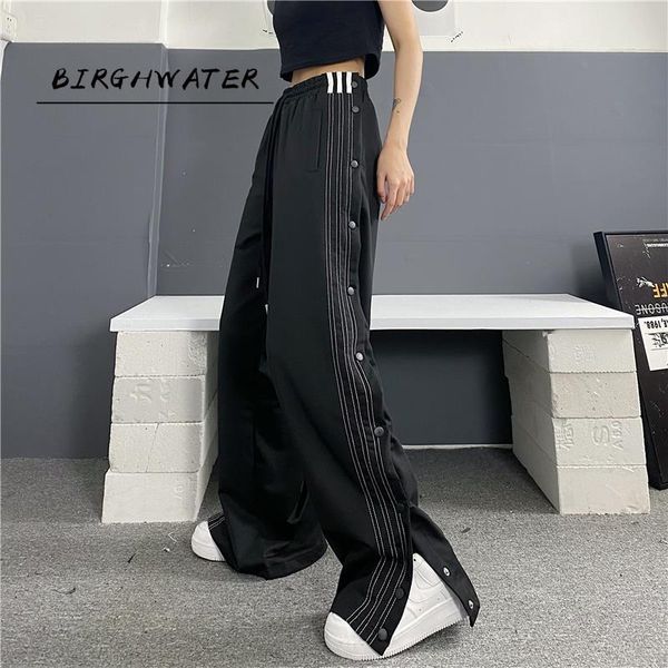 women's pants & capris korean harajuku casual loose high waist single-breasted trouser chain elastic overalls black slit movement trous, Black;white
women's pants & capris korean harajuku casual loose high waist single-breasted trouser chain elastic overalls black slit movement trous, Black;white