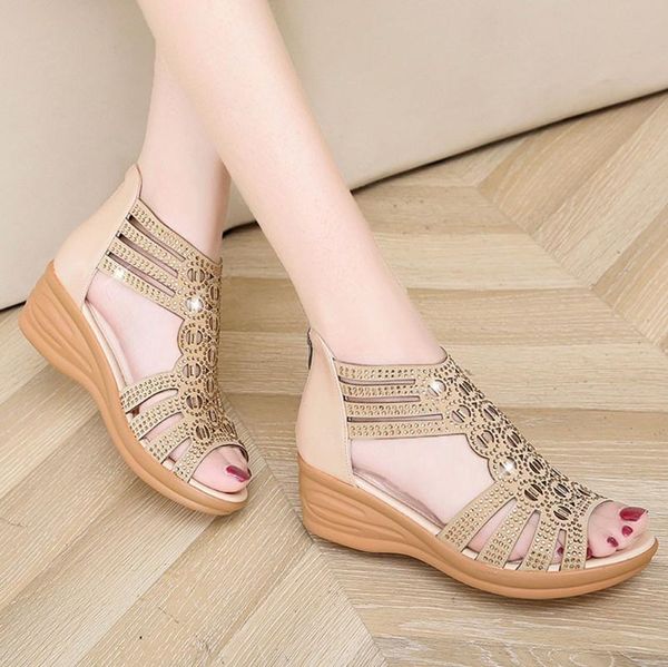 sandals wedges platform summer beach soft sole slide casual slides slippers women hollow zipper shoes, Black
sandals wedges platform summer beach soft sole slide casual slides slippers women hollow zipper shoes, Black