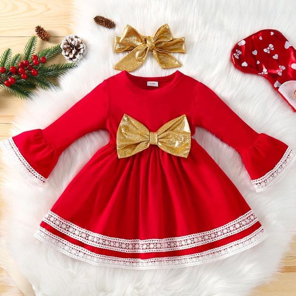 girl's dresses children's girls baby corduroy autumn winter dress 0-3 year old christmas party long sleeve lace bow, Red;yellow
girl's dresses children's girls baby corduroy autumn winter dress 0-3 year old christmas party long sleeve lace bow, Red;yellow