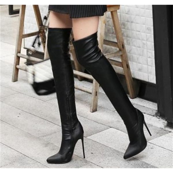 size 34 to 48 strechy pointed stiletto heels over the knee thigh high fashion luxury designer women boots, Black
size 34 to 48 strechy pointed stiletto heels over the knee thigh high fashion luxury designer women boots, Black