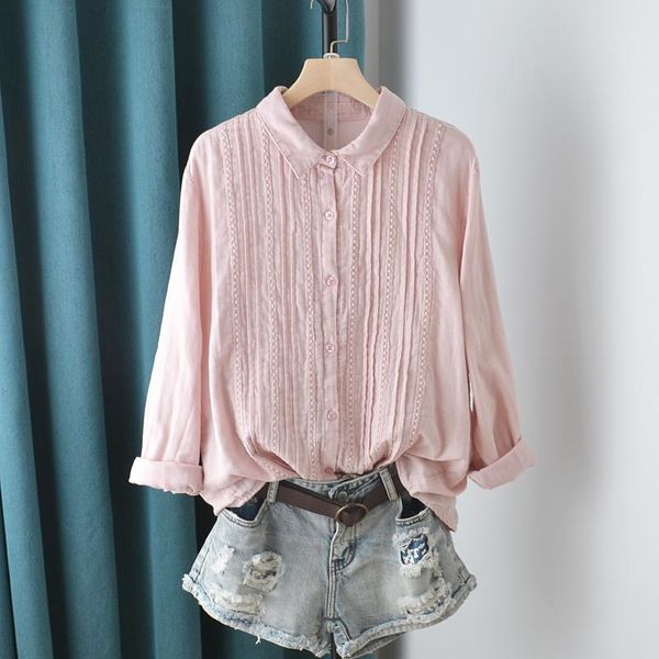 women's blouses & shirts flowers solid color cotton blouse japanese female temperament shirt top, White
women's blouses & shirts flowers solid color cotton blouse japanese female temperament shirt top, White