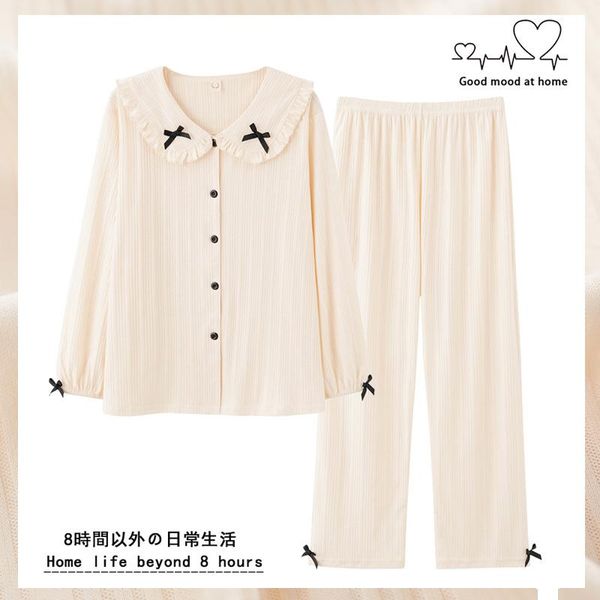 women's sleepwear 2021year cotton pajamas autumn brand simplicity princess style thin long sleeve ins cardigan spring and, Black;red
women's sleepwear 2021year cotton pajamas autumn brand simplicity princess style thin long sleeve ins cardigan spring and, Black;red