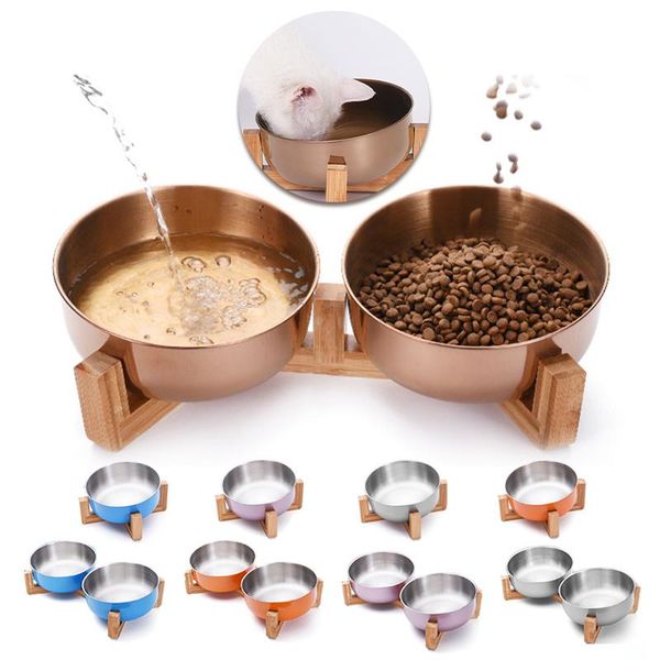 cat bowls & feeders stainless steel bowl with wood stand pet dog feeder water large capacity puppy feeding drinking dish supplies
cat bowls & feeders stainless steel bowl with wood stand pet dog feeder water large capacity puppy feeding drinking dish supplies