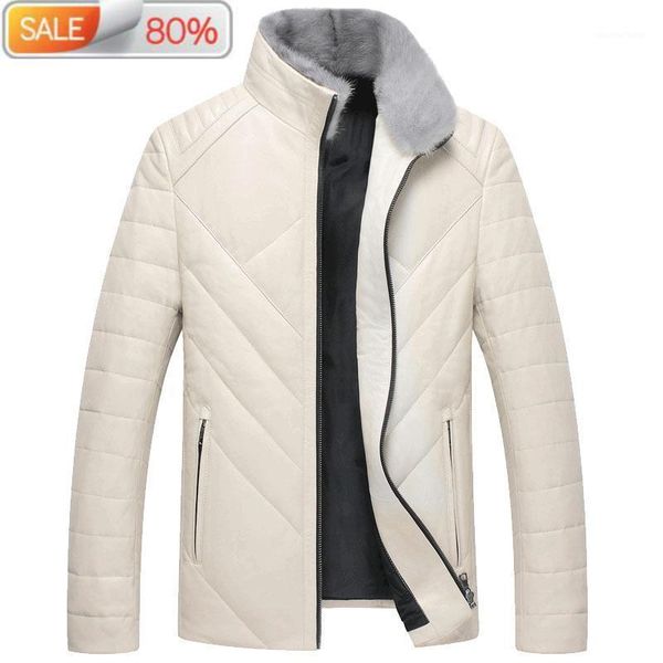 men's leather & faux genuine real collar coat duck down jacket men sheepskin jackets p-13-1462 nd723, Black
men's leather & faux genuine real collar coat duck down jacket men sheepskin jackets p-13-1462 nd723, Black